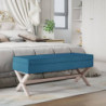 Hocker mit Stauraum Blau 110x45x49 cm Samt