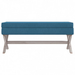 Hocker mit Stauraum Blau 110x45x49 cm Samt