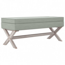 Hocker mit Stauraum Hellgrau 110x45x49 cm Samt