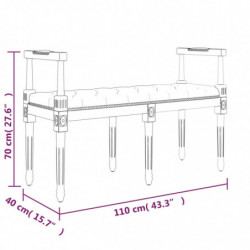 Sitzbank Hellgrau 110x40x70 cm Samt