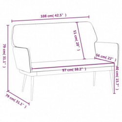 Sitzbank Dunkelgrau 108x79x79 cm Samt