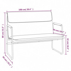 Sitzbank Dunkelgrau 100x64x80 cm Stoff