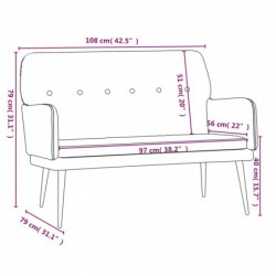 Sitzbank Hellgrau 108x79x79 cm Samt