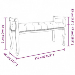 Sitzbank Hellgrau 110x45x60 cm Samt