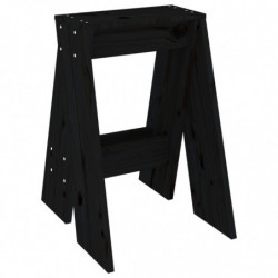 Hocker 2 Stk. Schwarz 40x40x60 cm Massivholz Kiefer