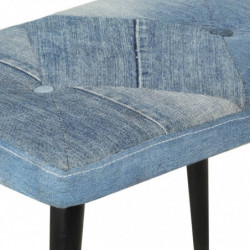 Schaukelsessel mit Hocker Blau Denim Patchwork Canvas