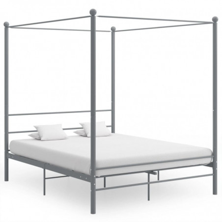 Himmelbett Grau Metall 160x200 cm