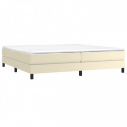 Boxspringbett Creme 200x200 cm Kunstleder