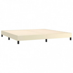 Boxspringbett Creme 200x200 cm Kunstleder