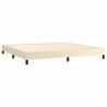 Boxspringbett Creme 200x200 cm Kunstleder