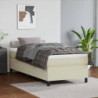 Boxspringbett Creme 90x190 cm Kunstleder