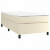 Boxspringbett Creme 90x190 cm Kunstleder