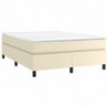 Boxspringbett Creme 140x200 cm Kunstleder