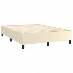 Boxspringbett Creme 140x200 cm Kunstleder