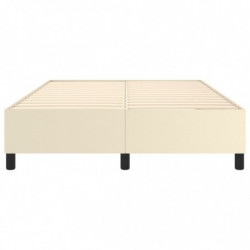 Boxspringbett Creme 140x200 cm Kunstleder