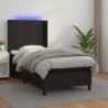 Boxspringbett mit Matratze & LED Schwarz 80x200 cm Kunstleder