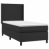 Boxspringbett mit Matratze & LED Schwarz 80x200 cm Kunstleder