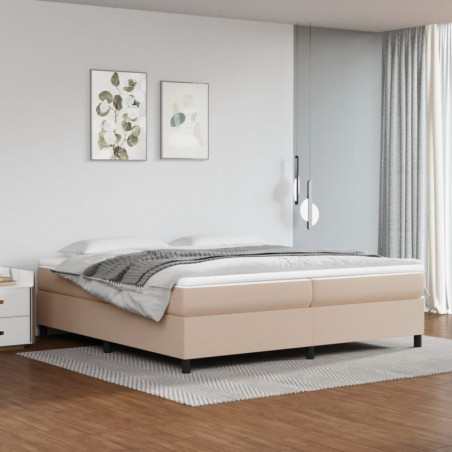 Boxspringbett Cappuccino-Braun 200x200 cm Kunstleder