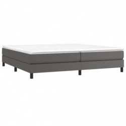 Boxspringbett Grau 200x200 cm Kunstleder