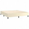 Boxspringbett Creme 160x200 cm Kunstleder