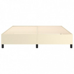 Boxspringbett Creme 160x200 cm Kunstleder