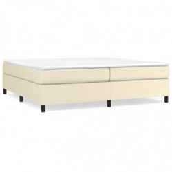 Boxspringbett mit Matratze Creme 200x200 cm Kunstleder