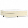 Boxspringbett mit Matratze Creme 200x200 cm Kunstleder