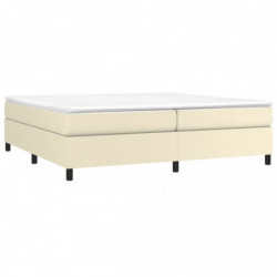 Boxspringbett mit Matratze Creme 200x200 cm Kunstleder