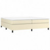 Boxspringbett mit Matratze Creme 200x200 cm Kunstleder