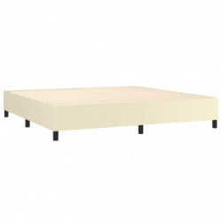 Boxspringbett mit Matratze Creme 200x200 cm Kunstleder