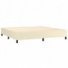 Boxspringbett mit Matratze Creme 200x200 cm Kunstleder