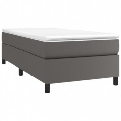 Boxspringbett Grau 100x200 cm Kunstleder