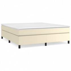 Boxspringbett mit Matratze Creme 160x200 cm Kunstleder