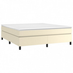 Boxspringbett mit Matratze Creme 160x200 cm Kunstleder