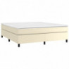 Boxspringbett mit Matratze Creme 160x200 cm Kunstleder