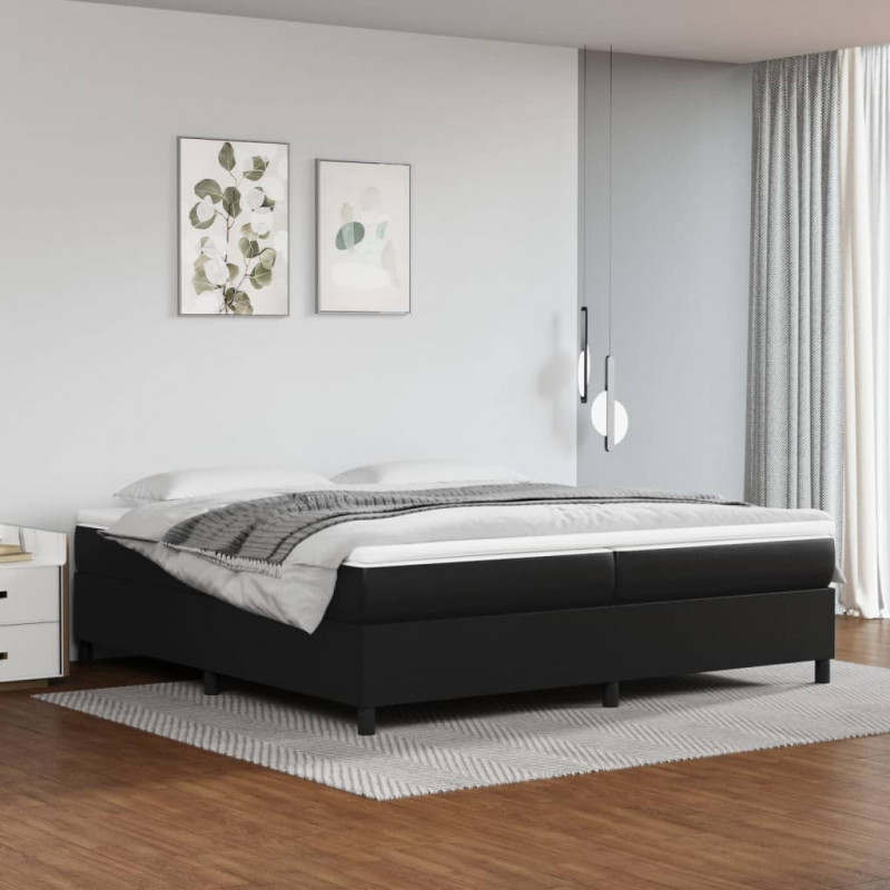 Boxspringbett Schwarz 200x200 cm Kunstleder