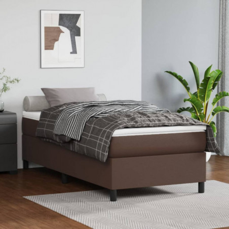 Boxspringbett Braun 80x200 cm Kunstleder