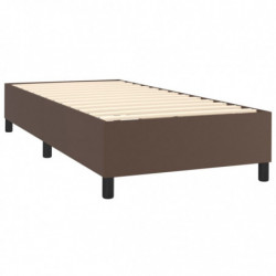 Boxspringbett Braun 80x200 cm Kunstleder