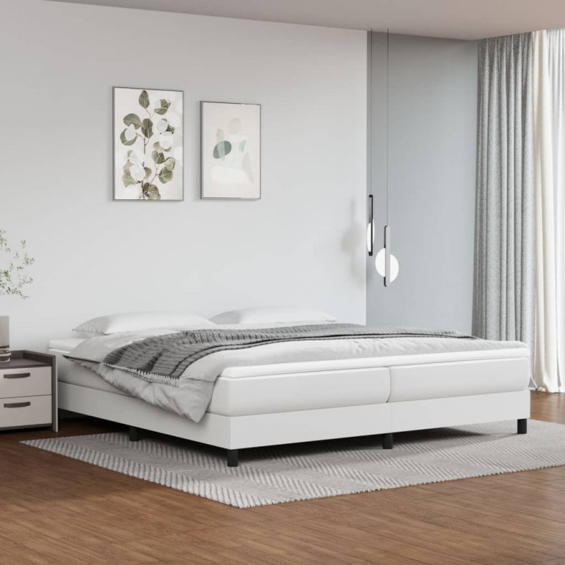 Boxspringbett Weiß 200x200 cm Kunstleder