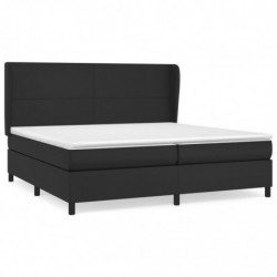 Boxspringbett mit Matratze Schwarz 200x200 cm Kunstleder