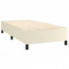 Boxspringbett Creme 80x200 cm Kunstleder