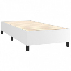 Boxspringbett Weiß 90x190 cm Kunstleder