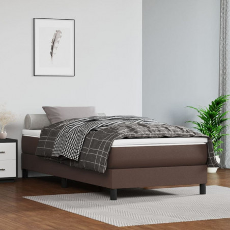 Boxspringbett Braun 100x200 cm Kunstleder