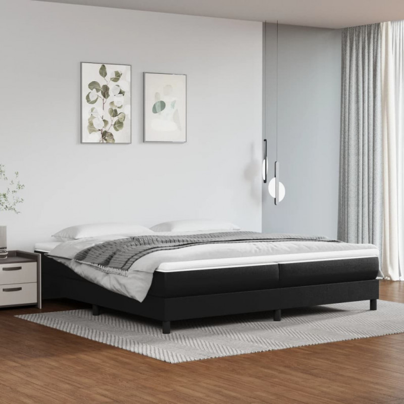 Boxspringbett mit Matratze Schwarz 200x200 cm Kunstleder