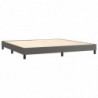 Boxspringbett mit Matratze Grau 200x200 cm Kunstleder