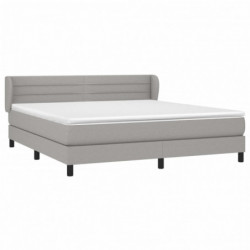 Boxspringbett mit Matratze Hellgrau 180x200 cm Stoff