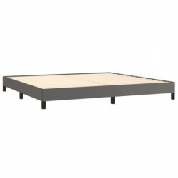 Boxspringbett mit Matratze Grau 200x200 cm Kunstleder