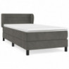 Boxspringbett mit Matratze Dunkelgrau 80x200 cm Samt