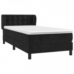 Boxspringbett mit Matratze Schwarz 80x200 cm Samt