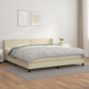 Boxspringbett mit Matratze Creme 200x200 cm Kunstleder